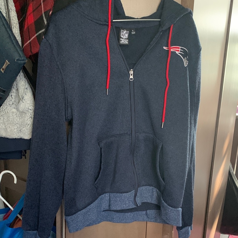 NWOT - Official NFL Patriots Team Apparel Navy Zip Up Hoodie/Jacket